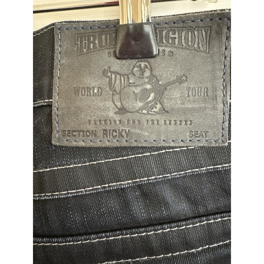 VTG True Religion Men's‎ Ricky Dark Wash Jeans Size 34/34–Y2K-00s-Streetwear-EUC - Picture 12 of 16